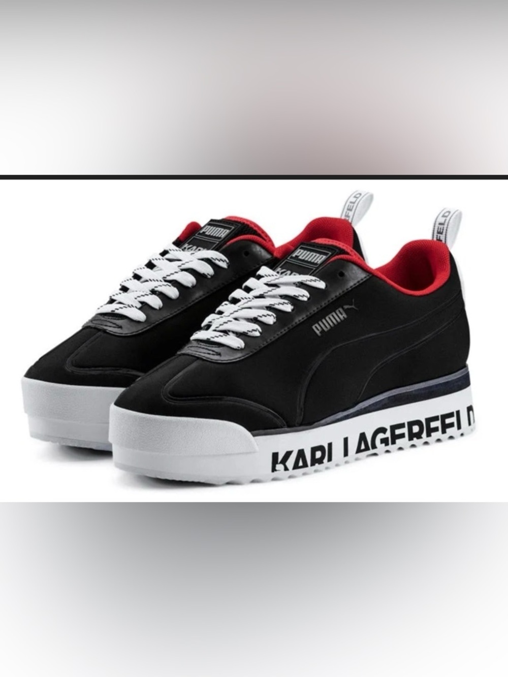 Puma x Karl Lagerfeld Sneakers Black Platform Lace Up Women’s 8.5
